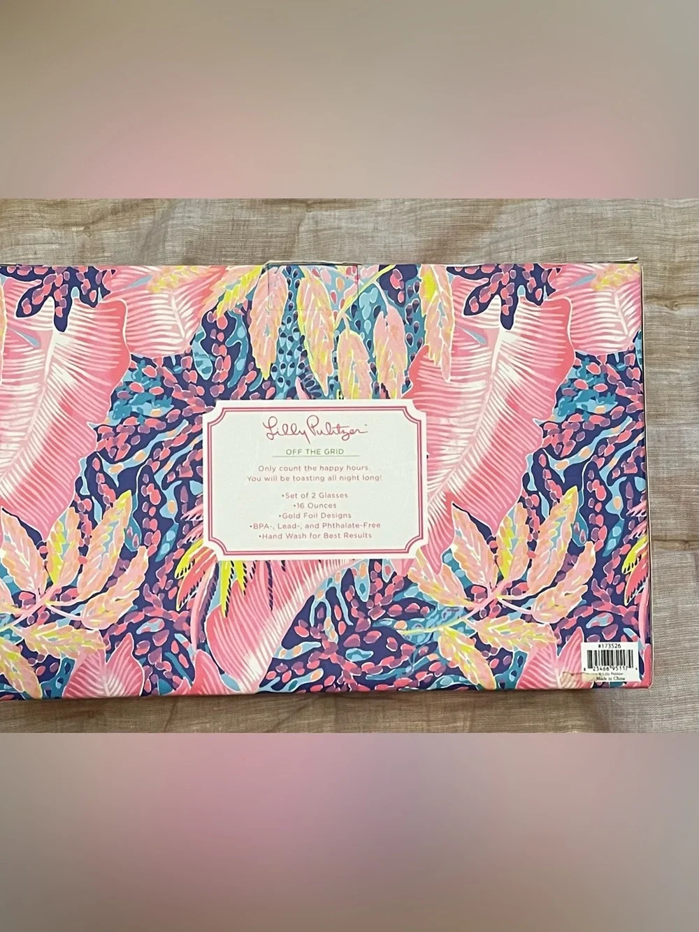 Lilly Pulitzer Wine Glasses Herd That Set 2 NIB